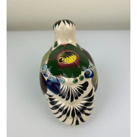 Tonala Made in Mexico Ceramic Bird Figure Hand Painted Blue Green Brown READ - Picture 4 of 13